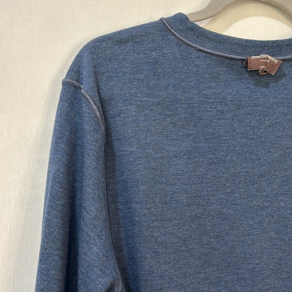 JOHNSTON MURPHY MENS REVERSIBLE LONG SLEEVE SWEATER GRAY BLUE V NECK SZ LARGE - Picture 5 of 13